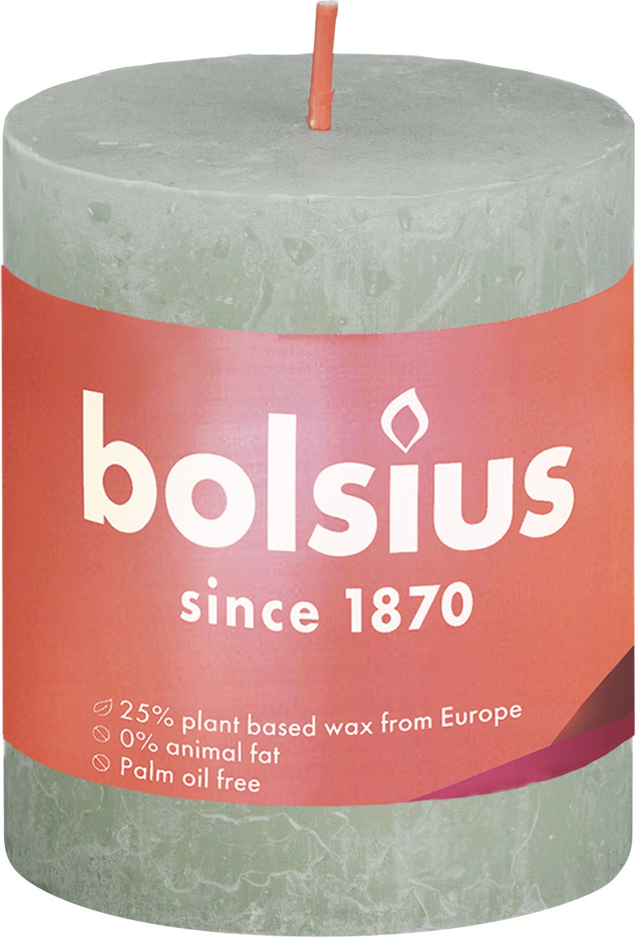 Bolsius stompkaars Rustiek Shine groen 35 uur D 6,8 H 8 cm