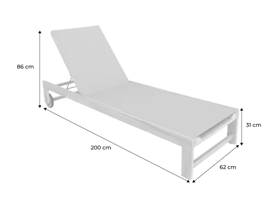 Lot de 2 bains de soleil en bois d'acacia et textilène kaki. multi positions avec roulettes