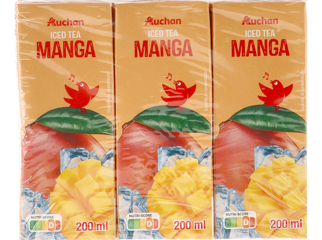ICE TEA AUCHAN MANGA 6X200ML