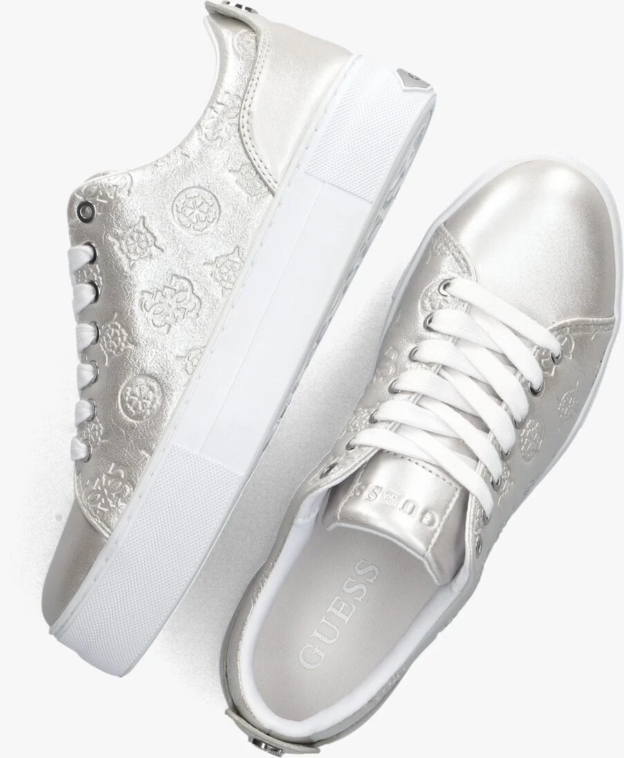 GUESS zilveren guess lage sneakers gianele