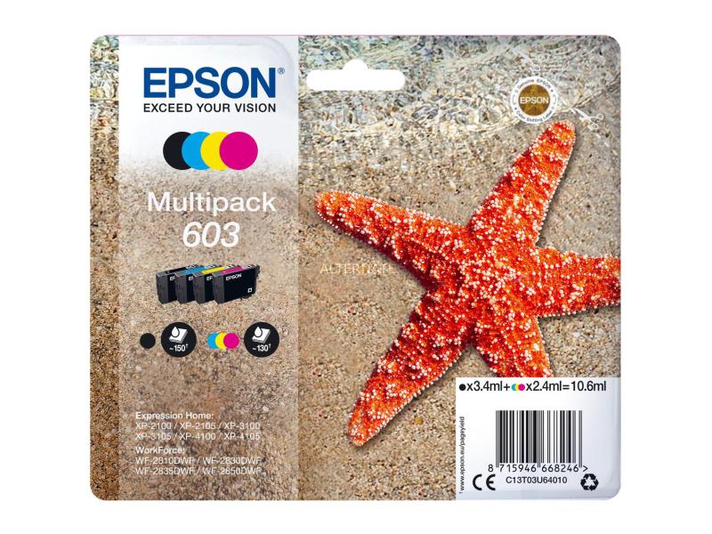 Epson Tinte 603 / C13T03U64010 Tintenset: Schwarz, Cyan, Magenta und Gelb