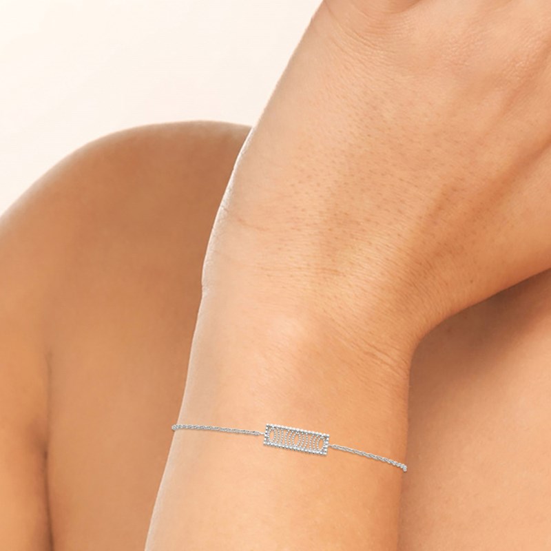 Bracelet Femme - Argent 925 - Oxyde de zirconium - Longueur : 18 cm