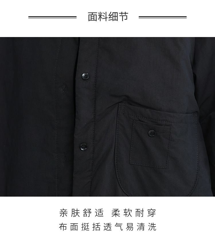 SIMPLE BLACK - Lange mouwen effen shacket