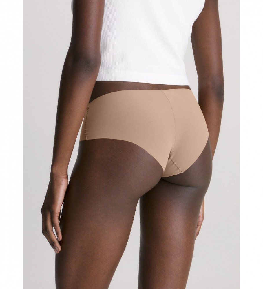 Conjunto de 5 calcinhas Calvin Klein modelo hipster invisíveis nas cores marrom, bege e nude.
