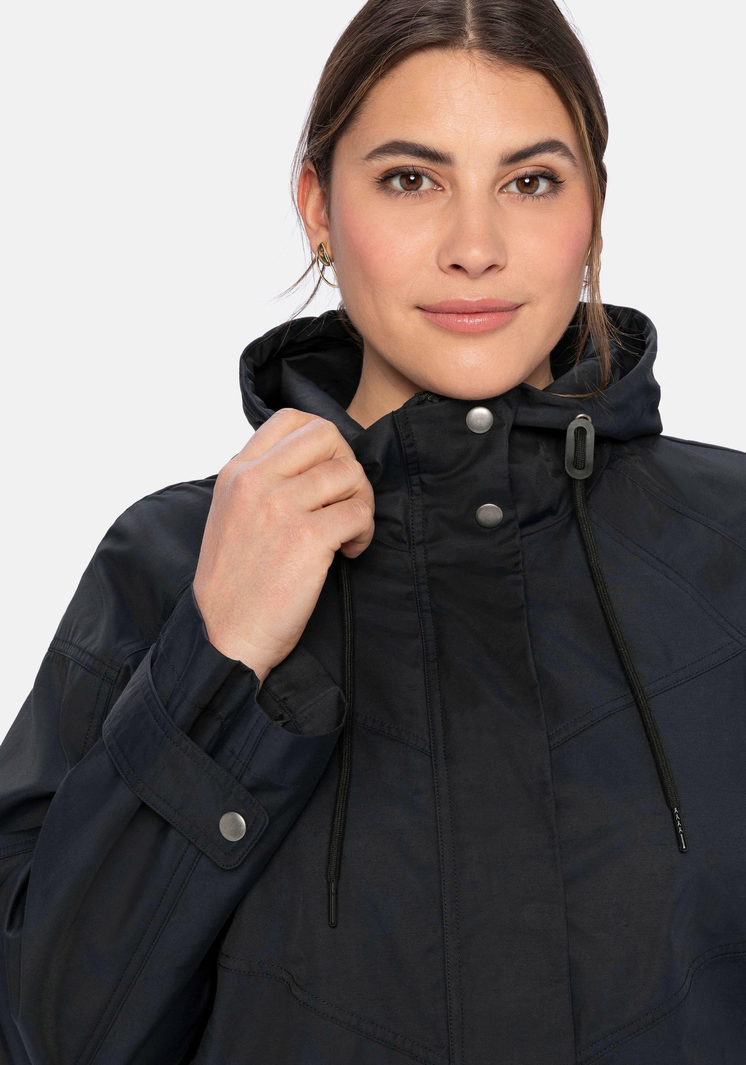 Outdoorjacke mit Kapuze, in A-Linie, wasserabweisend
