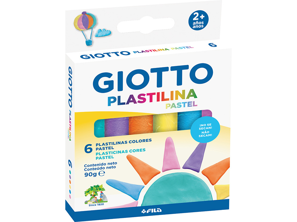 CAIXA COM 6 BARRAS DE PLASTICINA GIOTTO COR PASTEL