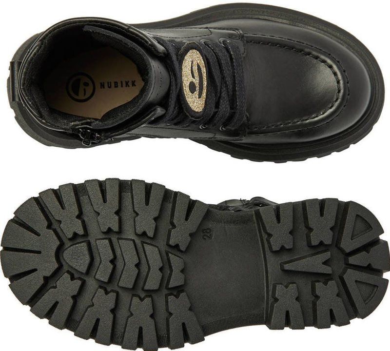 Nubikk - Fae Bobbi Jr - Veterboots - Zwart - Leer