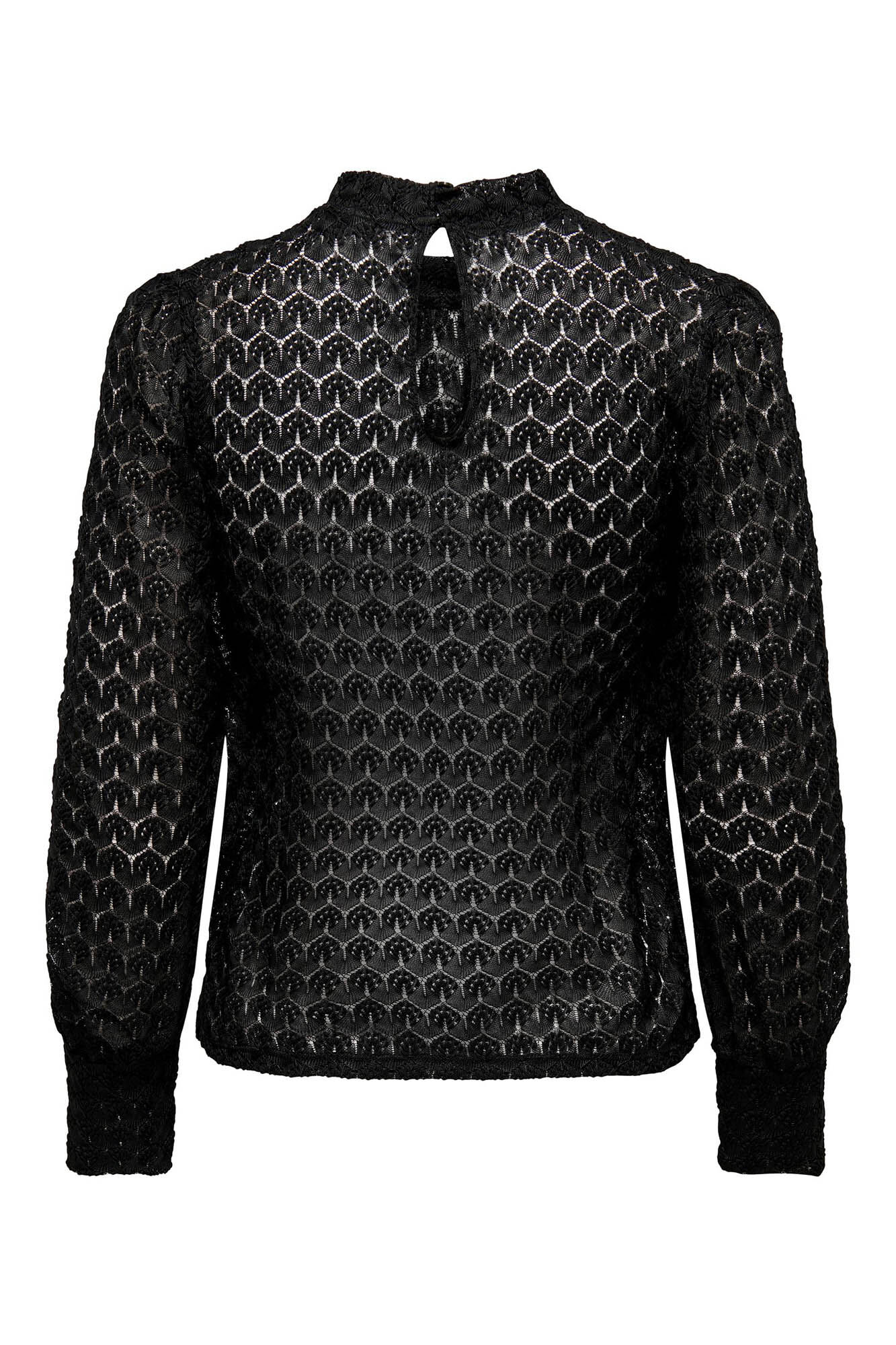 Blusa de renda de mangas compridas