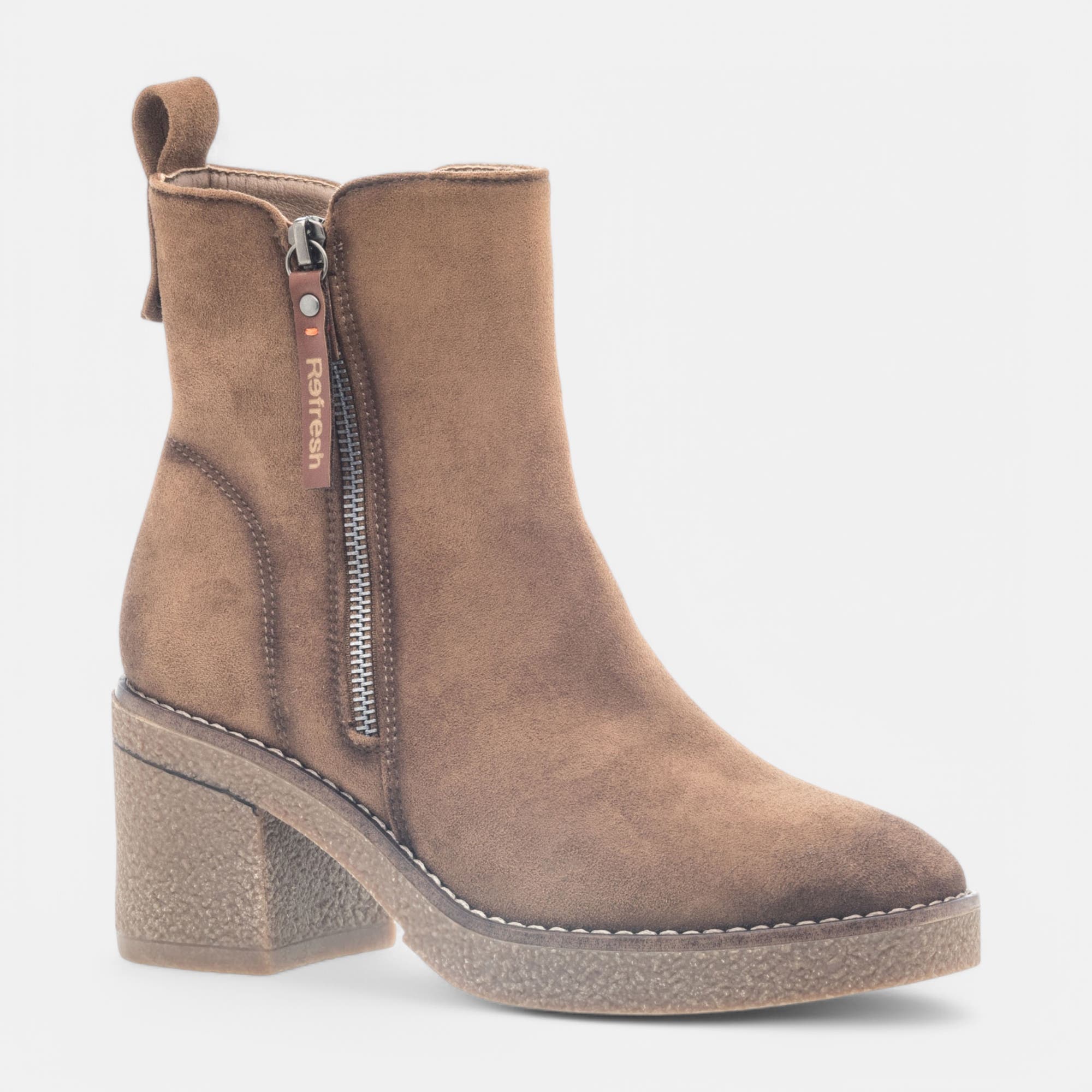 Boots à talon Femme camel