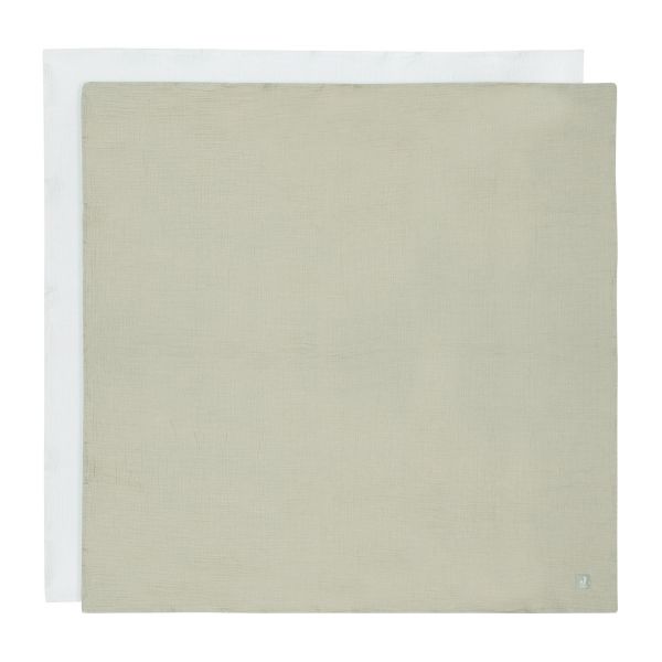Jollein Hydrofiel Doek - 115 x 115 cm - Olive Green / Ivory - 2 Stuks