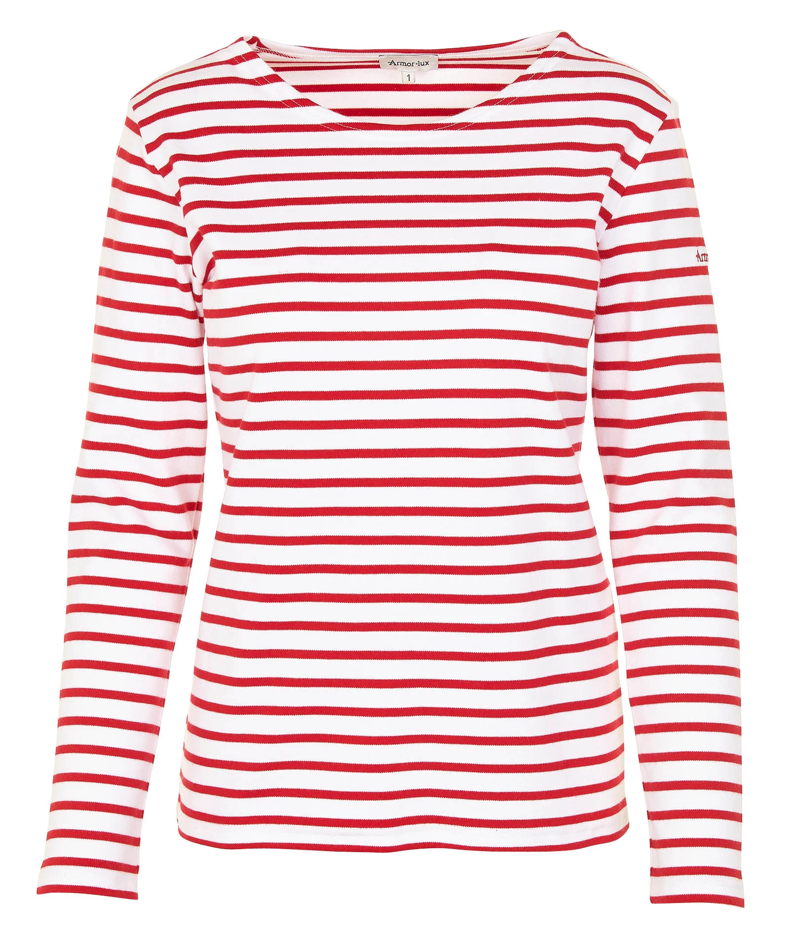 Marinière col rond en coton| Blanc