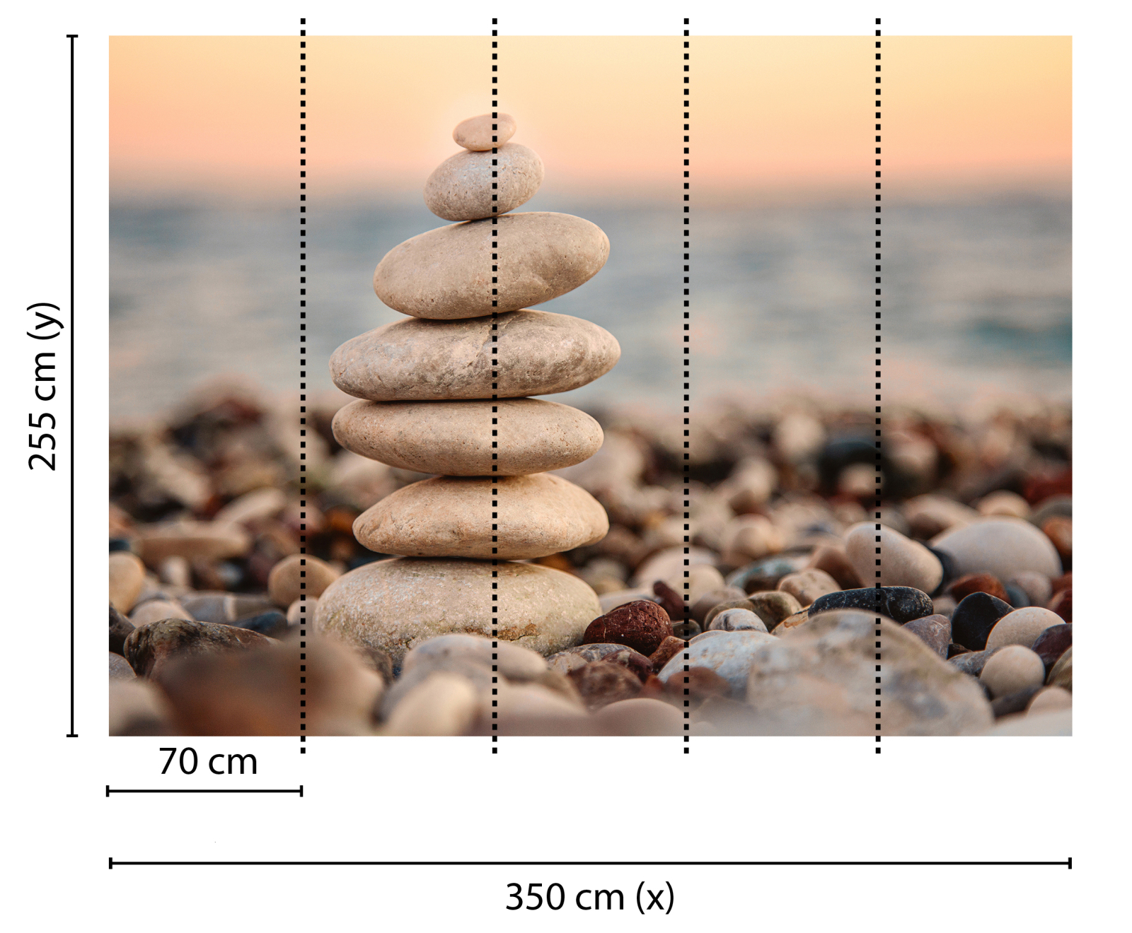 Fototapete DESIGNWALLS - grau-blau-beige - Steine - 2,55 Meter