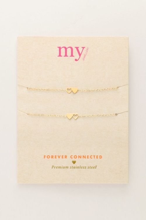 Armbanden set twee hartjes