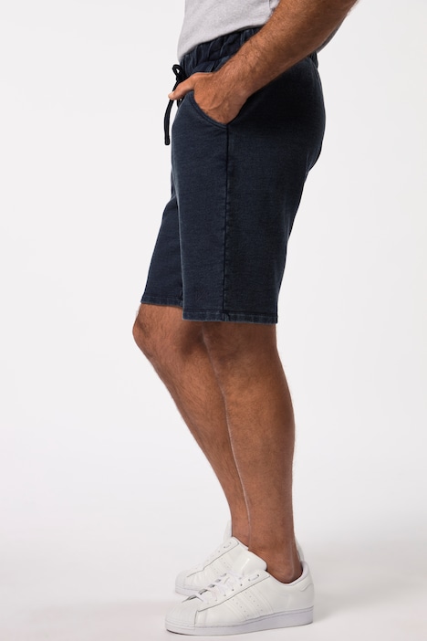 Bermuda, Sweat, Indigo-Waschung, Elastikbund, bis 8 XL
