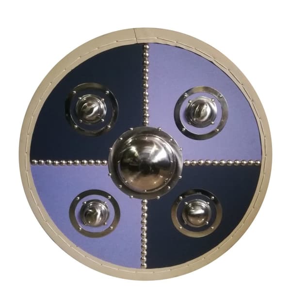 Rundt håndlaget skinn av tre, Scottish Targe-skjold SWE02