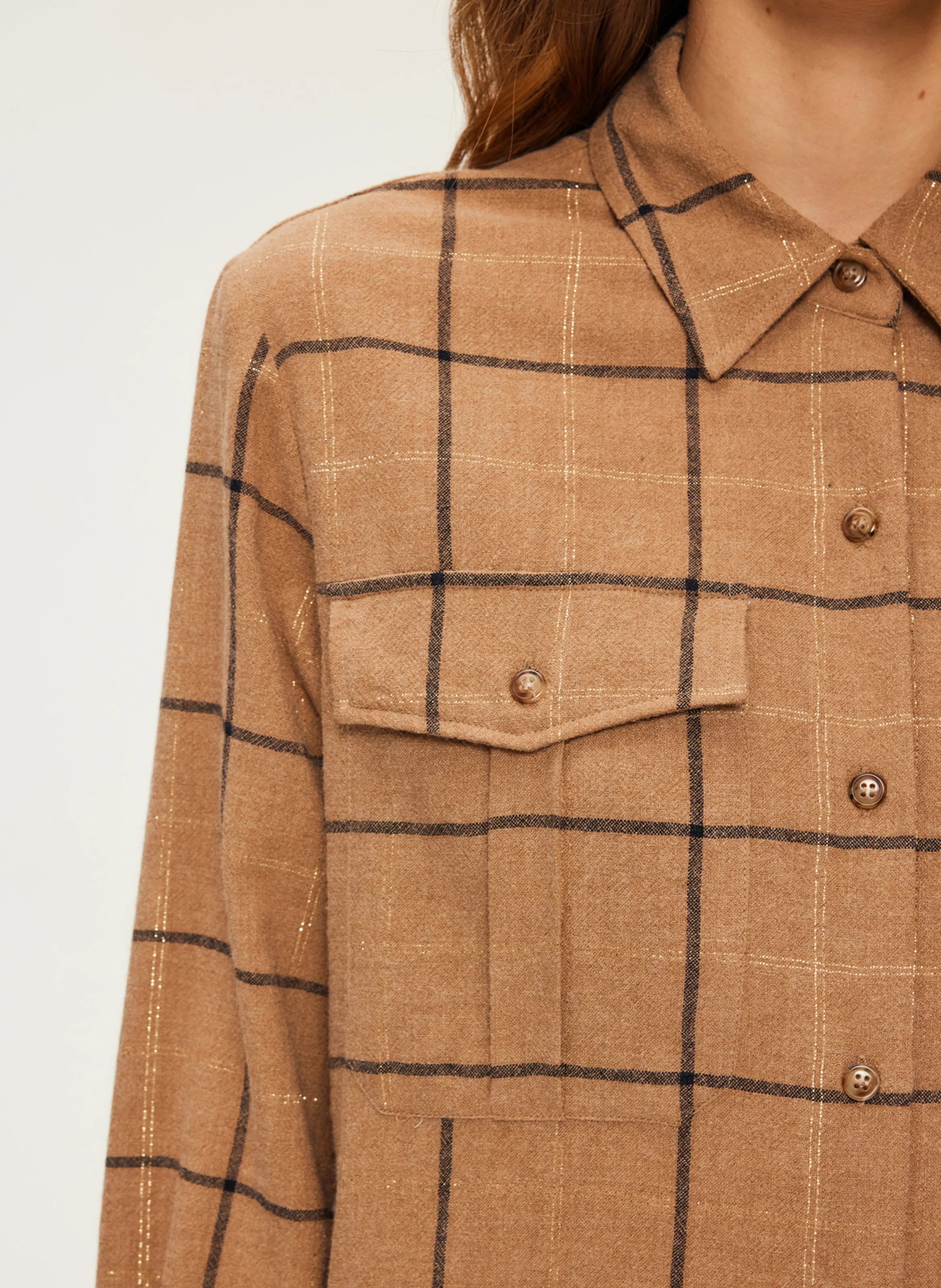 BEGONIE - Chemise droite à col classique| Marron