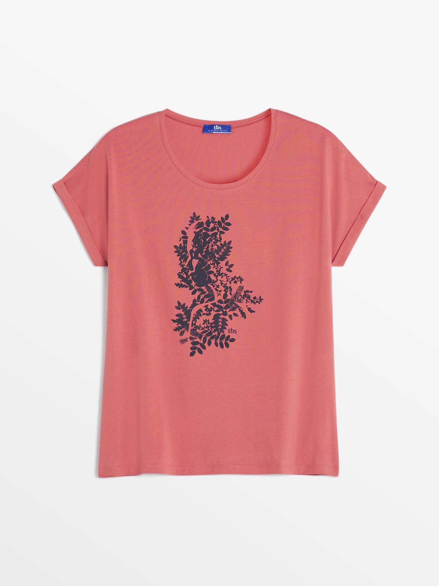 Tee Shirt Femme A Motif Rose