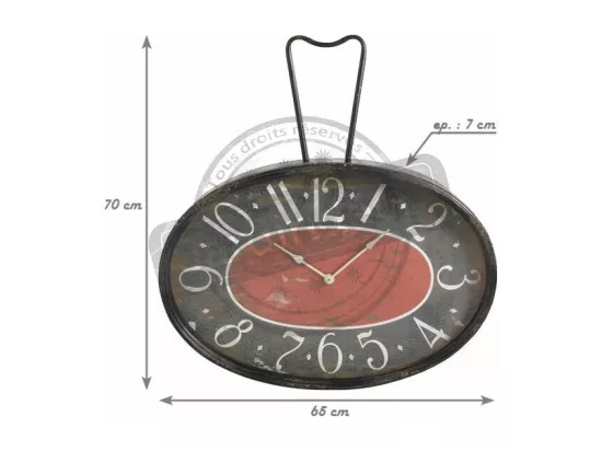 Horloge rétro en métal et verre
