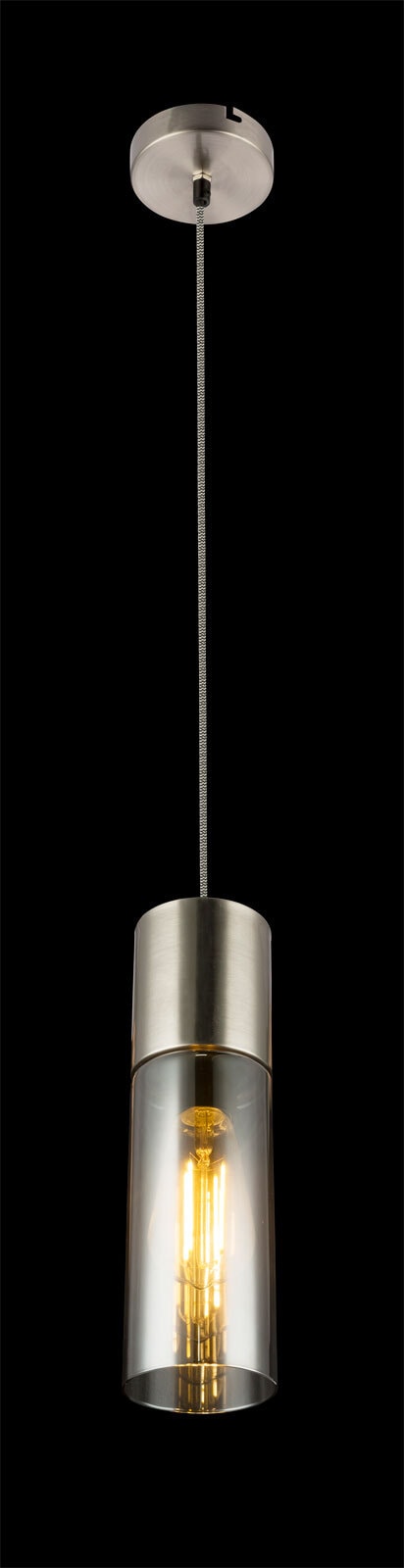 GLOBO Retrofit Pendelleuchte ANNIKA 10 cm nickelfarbig antik