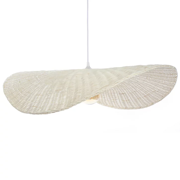 Suspension en rotin Padang E27 IP20 Lussiol ⌀78cm
