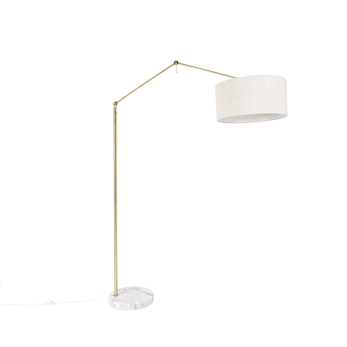 Vloerlamp goud met kap lichtgrijs 50 cm verstelbaar - Editor