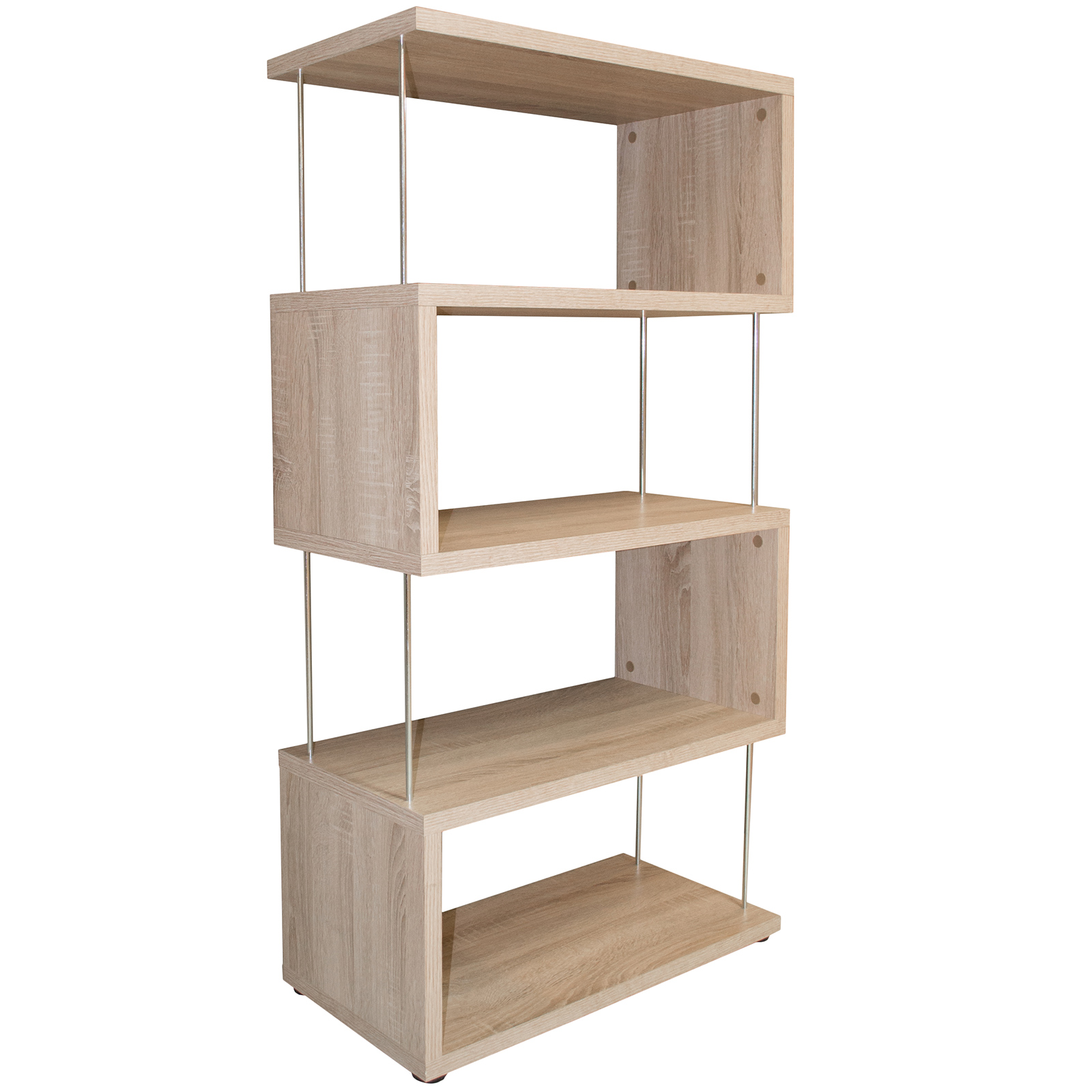 Standregal - Sonoma Eiche - silber - 66 cm breit