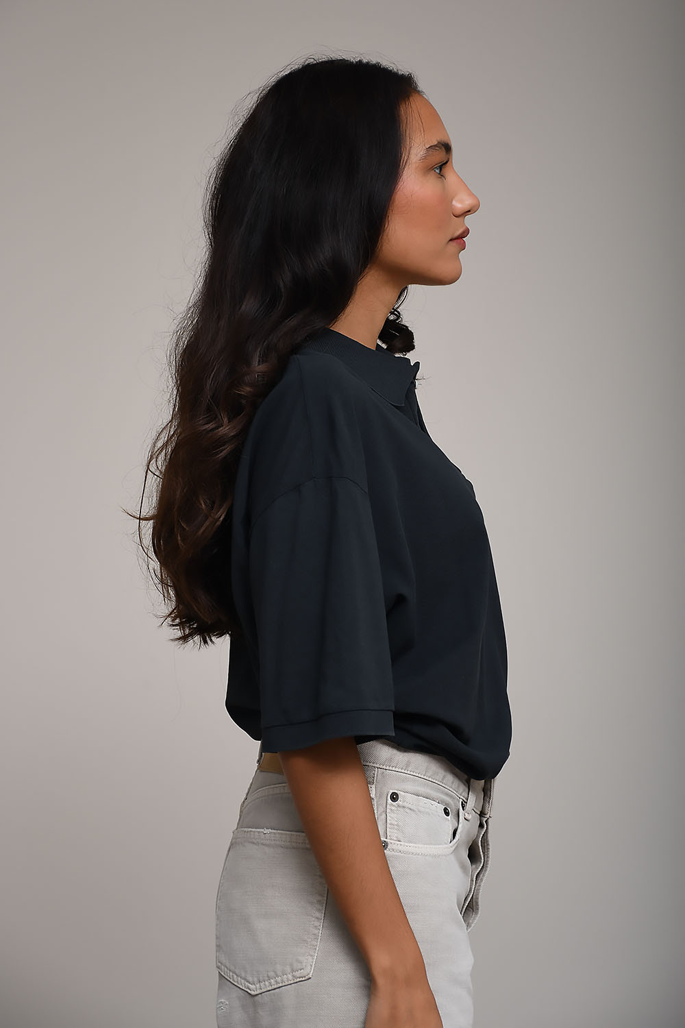 Lace cotton polo