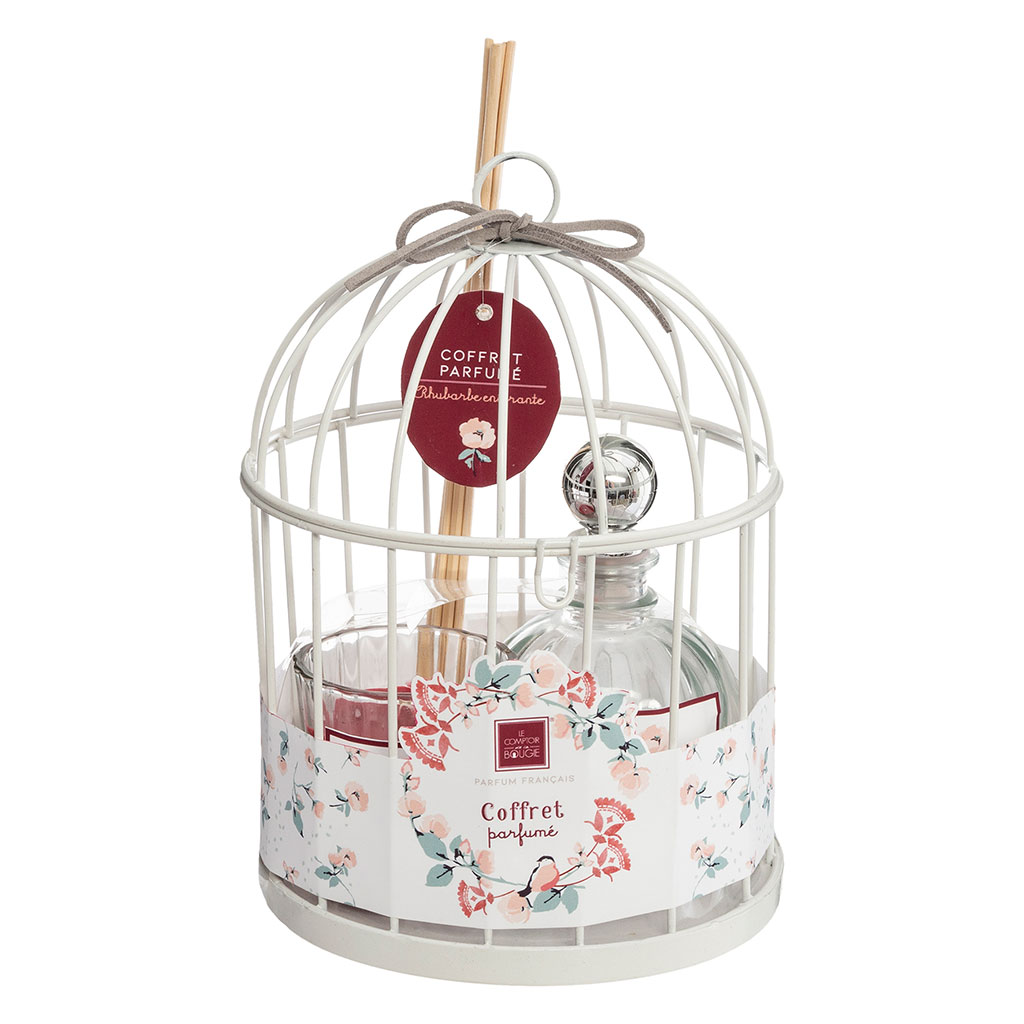 Coffret senteur cage diffuseur et bougie LOLA POESIE