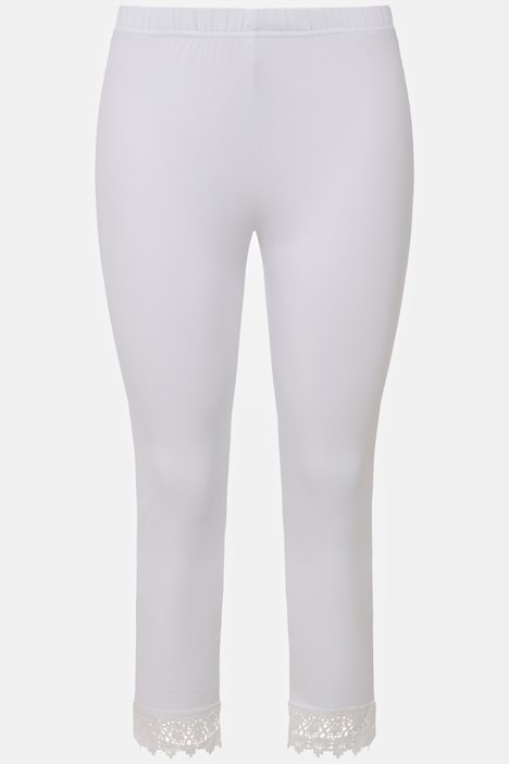 7/8-Leggings, Saumspitze, Biobaumwolle