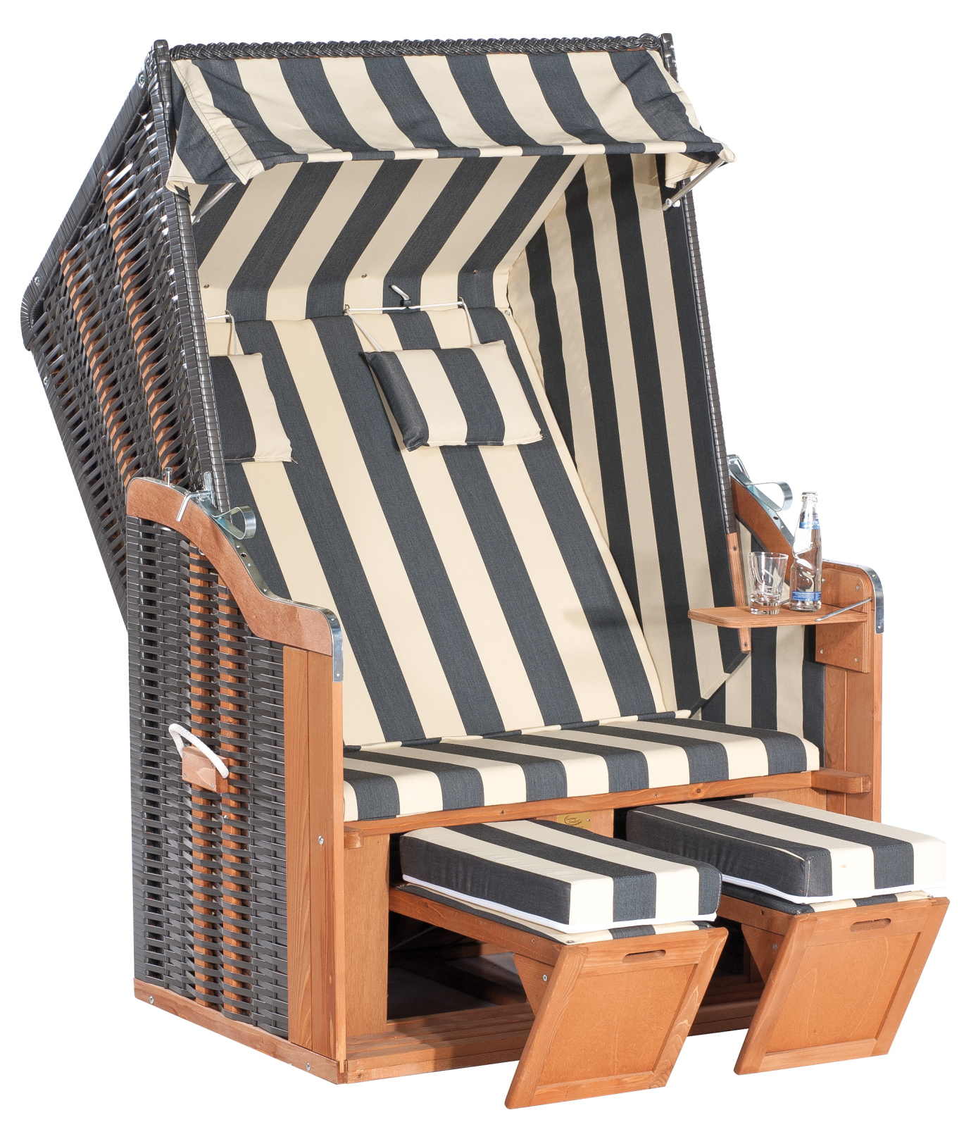 Strandkorb RUSTIKAL 50 PLUS - anthrazit - 120x160 cm
