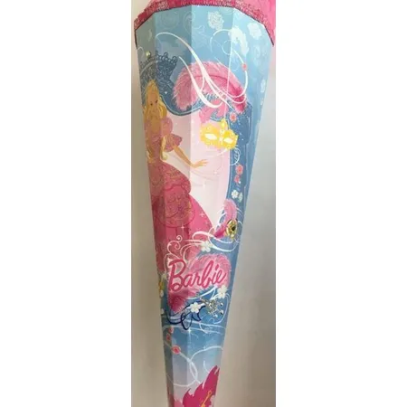 Nestler Schultüte Barbie Glitter mit Perle und Organza Pink, 85 cm, 12 eckig