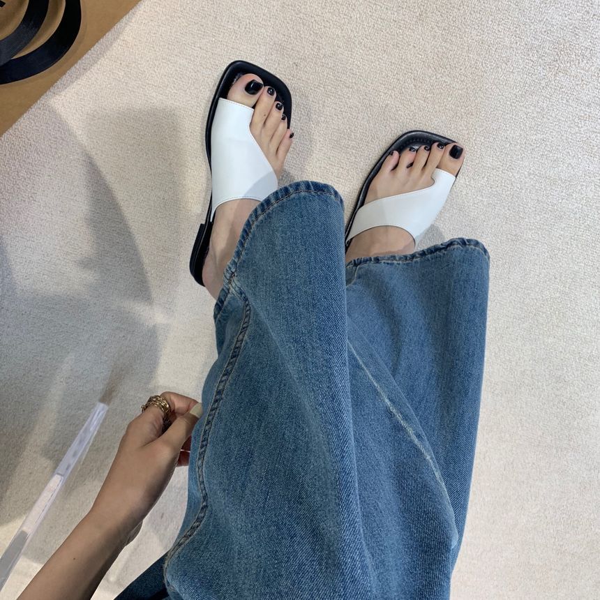 Anran - Sandalen met vierkante neus en teenlussen
