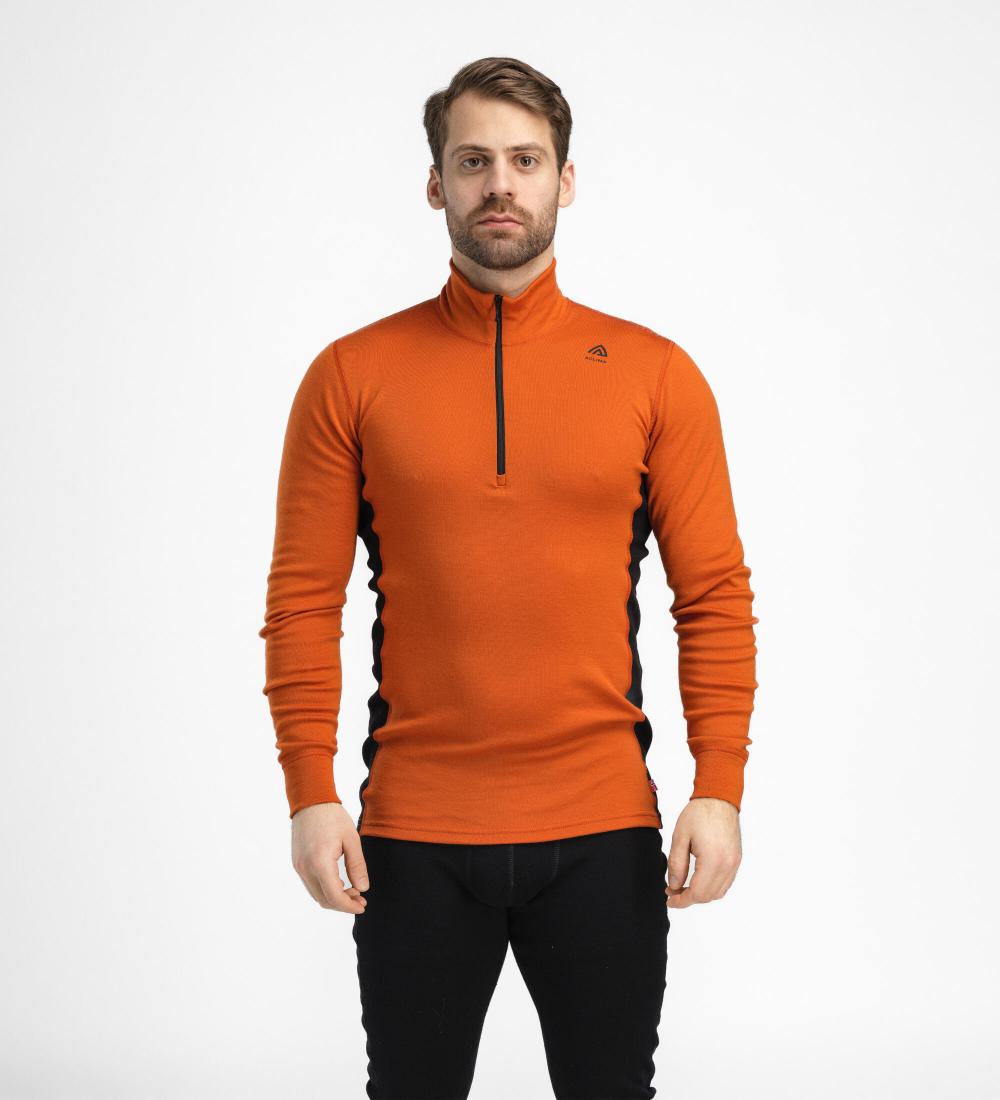 Aclima WarmWool Mock Neck Gold Flame/Black