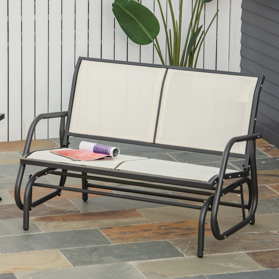 Outsunny Sitzbank mit Schaukelfunktion beige