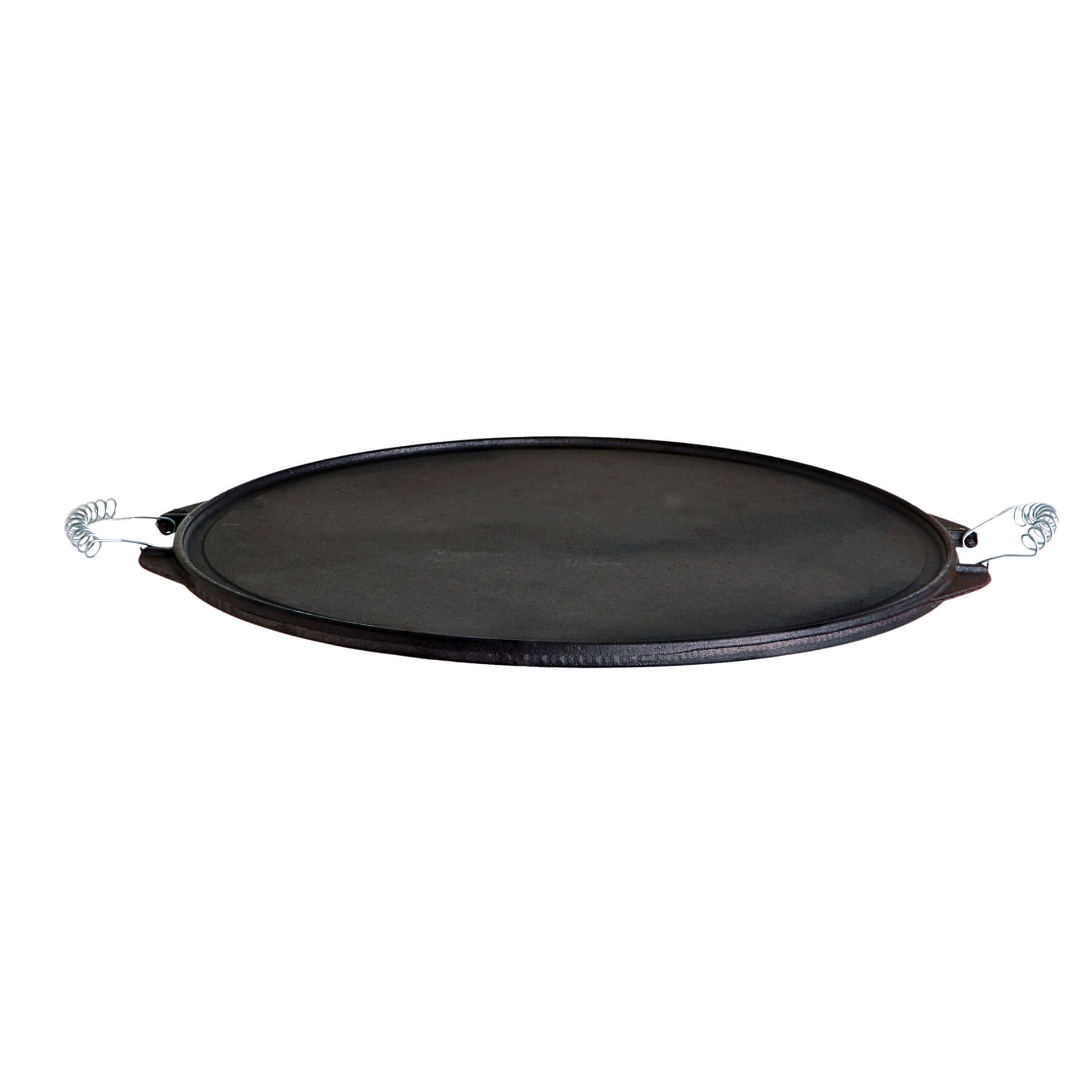 Gusseisen-Grillplatte Light Ø 38 cm mit abnehmbaren Edelstahl-Griffen: Vielseitig einsetzbare, robuste und strapazierfähige Grillplatte