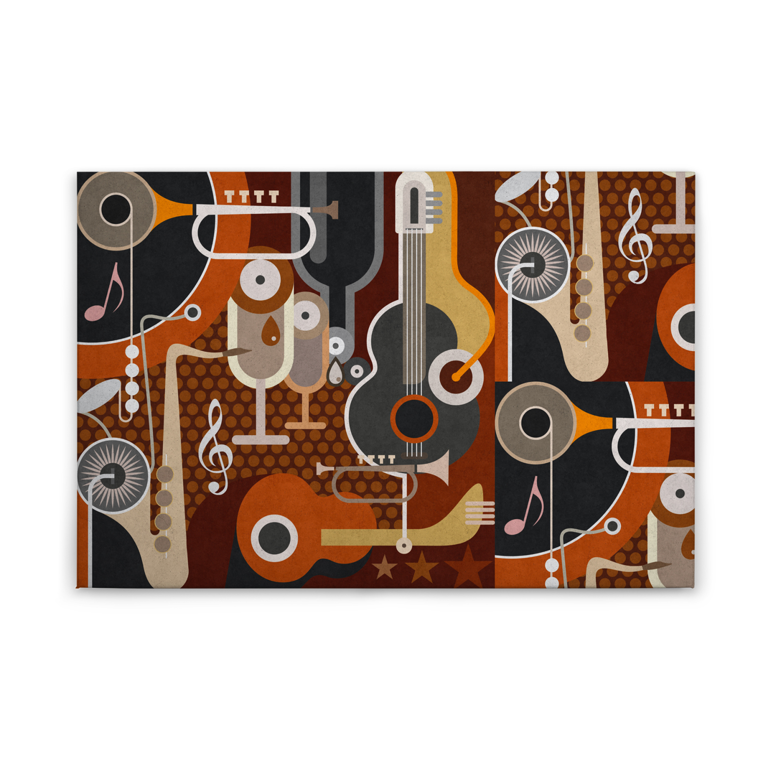 Leinwandbild INSTRUMENTE - orange-braun - 90x60 cm