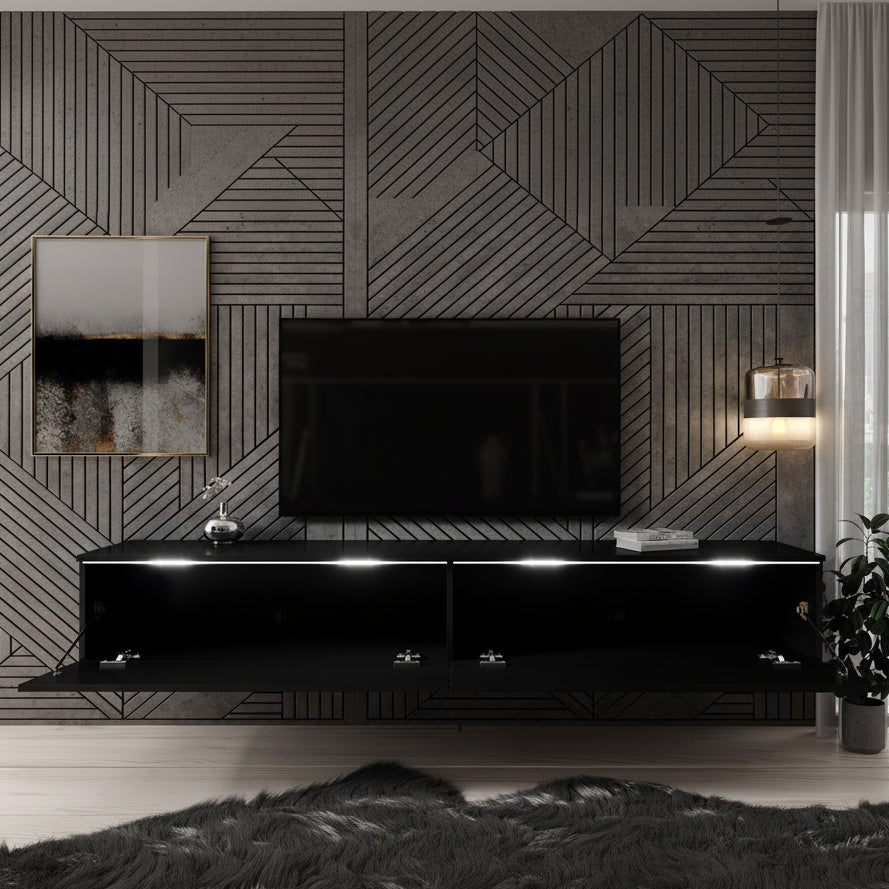Dixon - TV-Meubel - Zwart - 180 cm