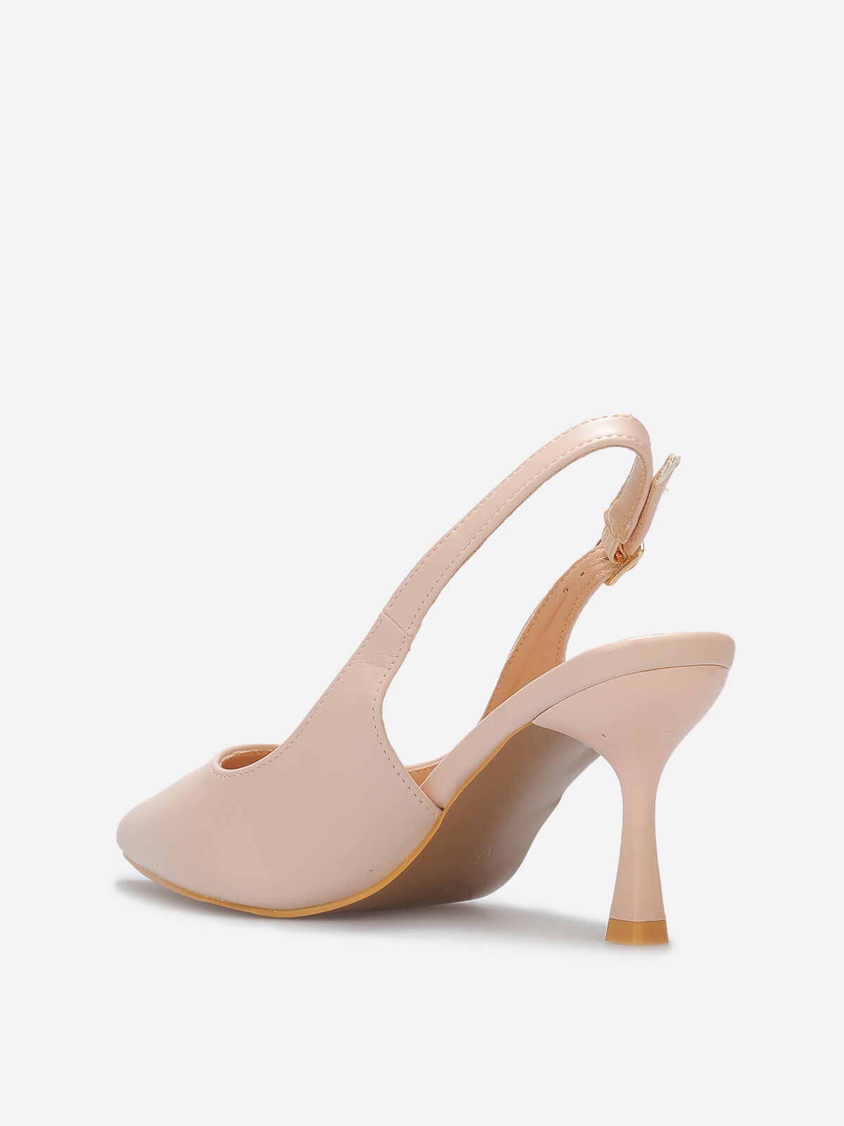 Escarpins slingback à talon bobine- Beige