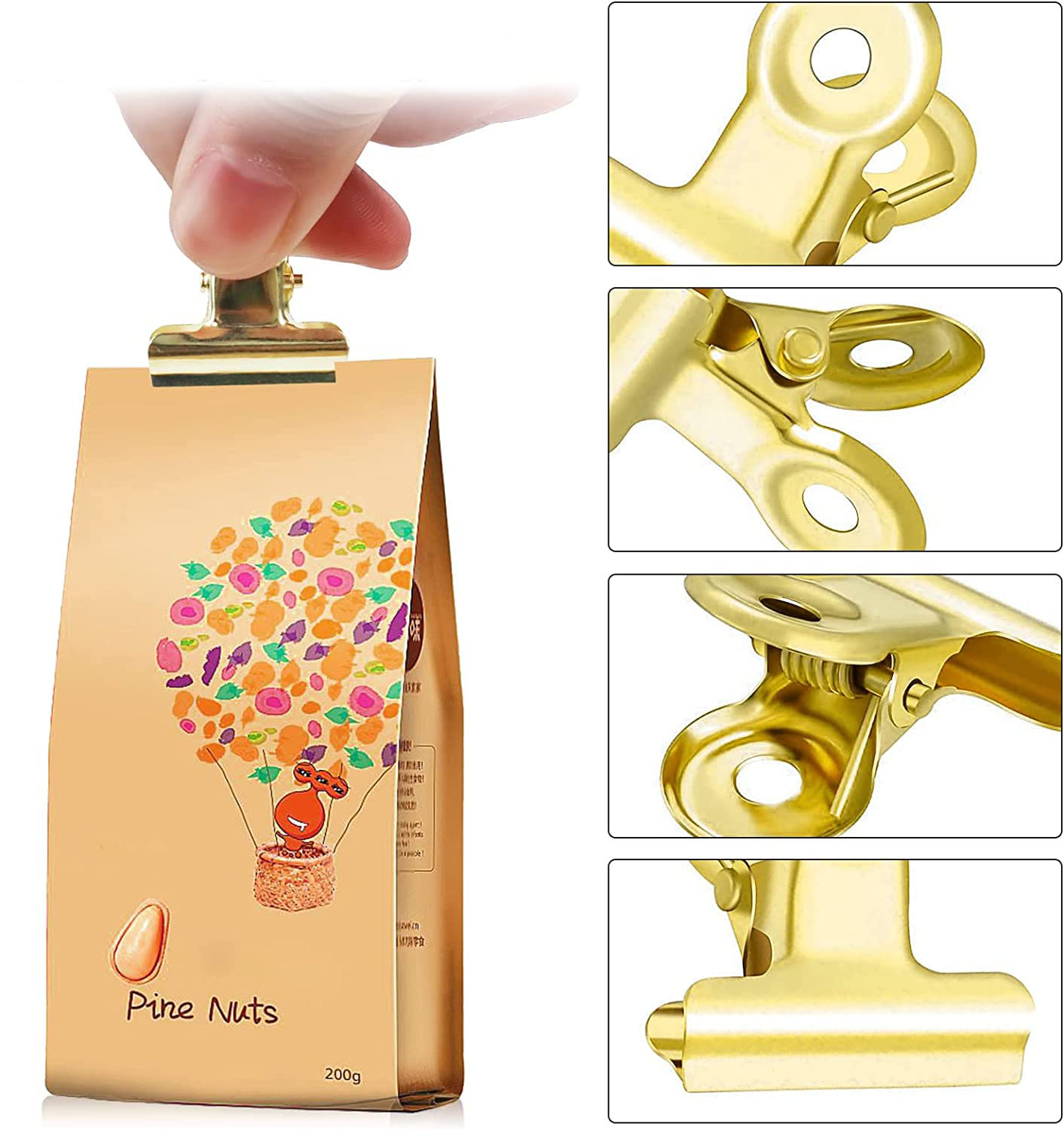 (40er Set) 25mm Graffa Aktenklammer Büro Befestigungsclip - Gold