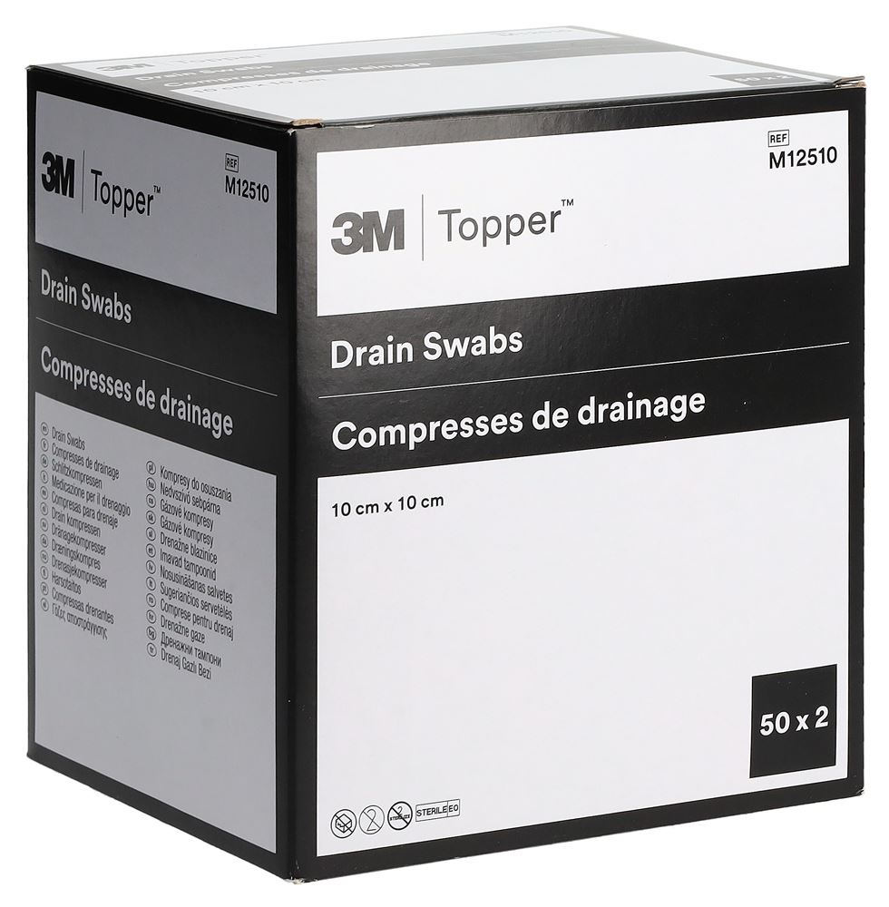 TOPPER Schlitzkompressen<br>50 × 2 Stück, Beutel, 10x10cm, steril