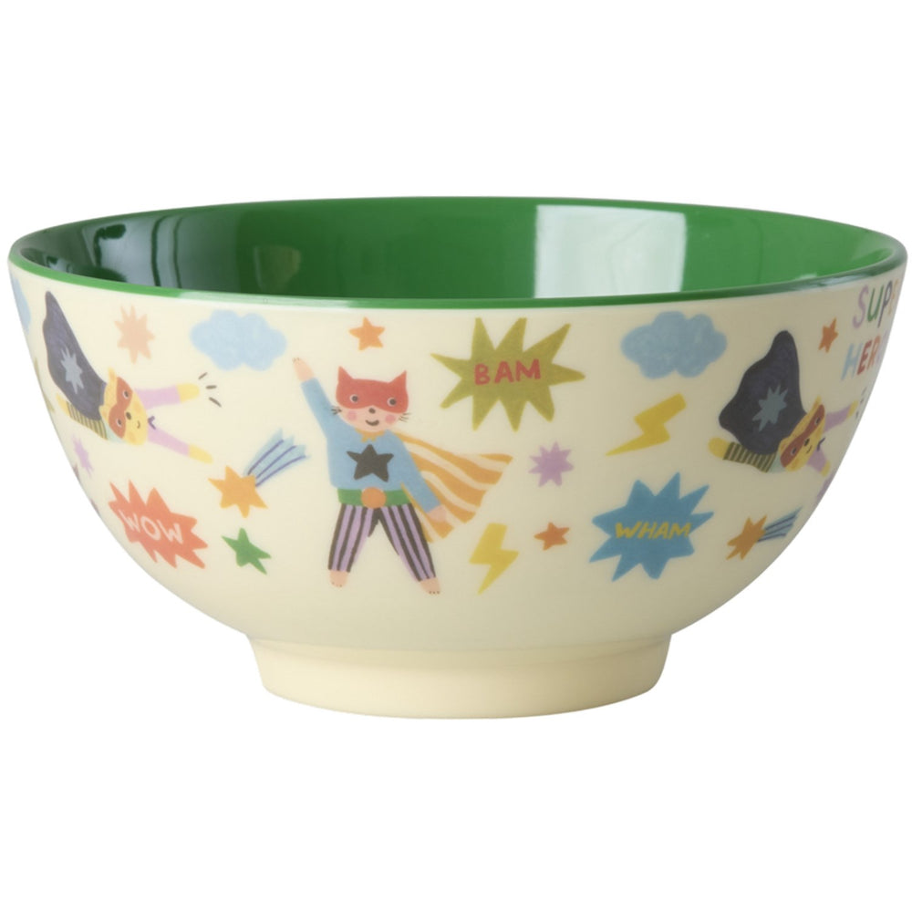 Køb Rice Melamin Skål Med Hero Print - Medium - Green - 700 Ml