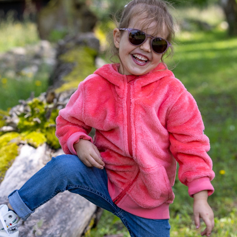 Kinder Pebbles Fleecejacke cayenne red
