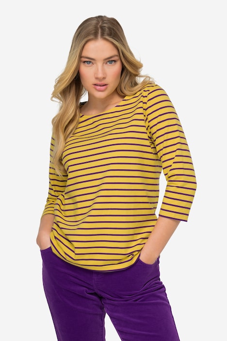 Ringelshirt, Regular Fit, Rundhals, 3/4 Arm
