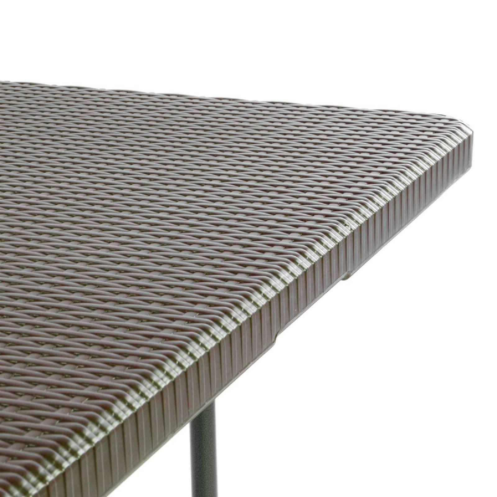 VCM Klapptisch Partytisch Gartentisch Rattan-Optik 180 x 75 cm braun Tragegriff