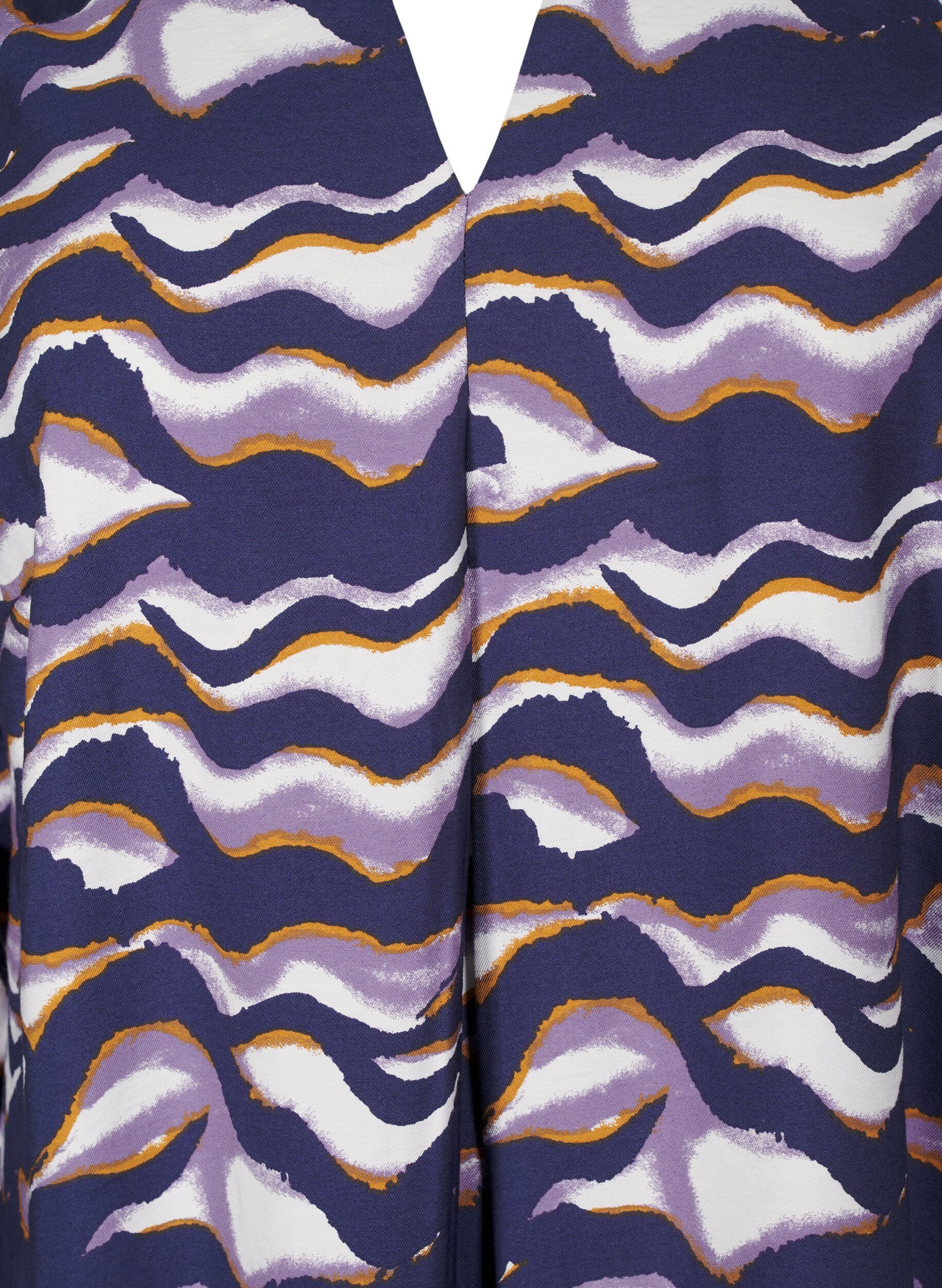 Knælang kjole med print og a-shape