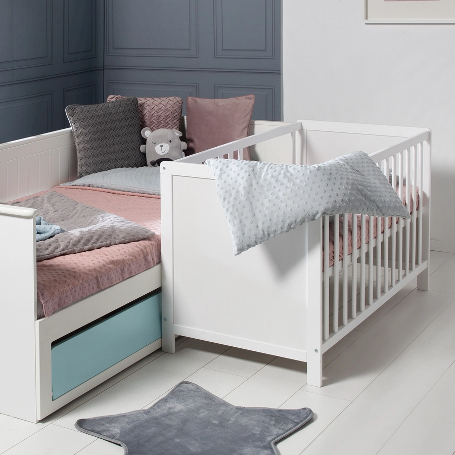 roba Beistellbett weiß 60 x 120 cm mit Matratze