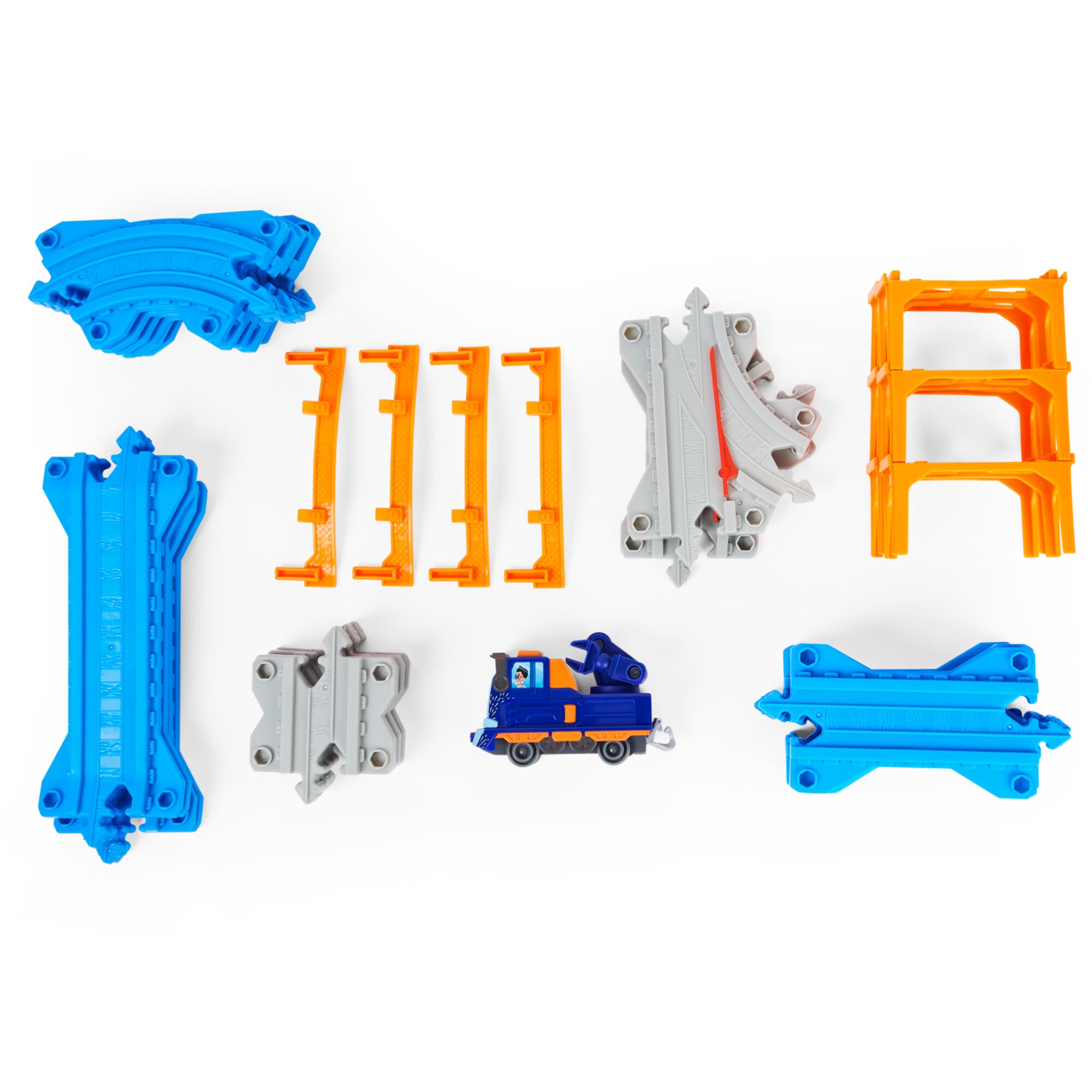 Spin Master Spielfahrzeug Mighty Express Schienen-Set mit Push-and-Go Zug Mechaniker Milo