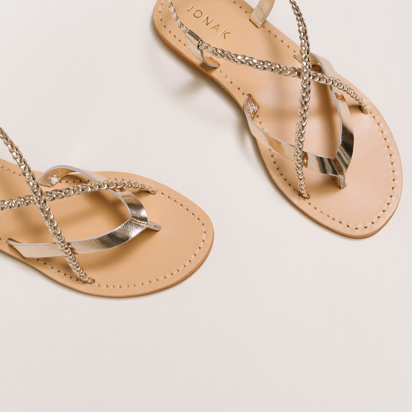 Jonak Sandales en Cuir Warren platine