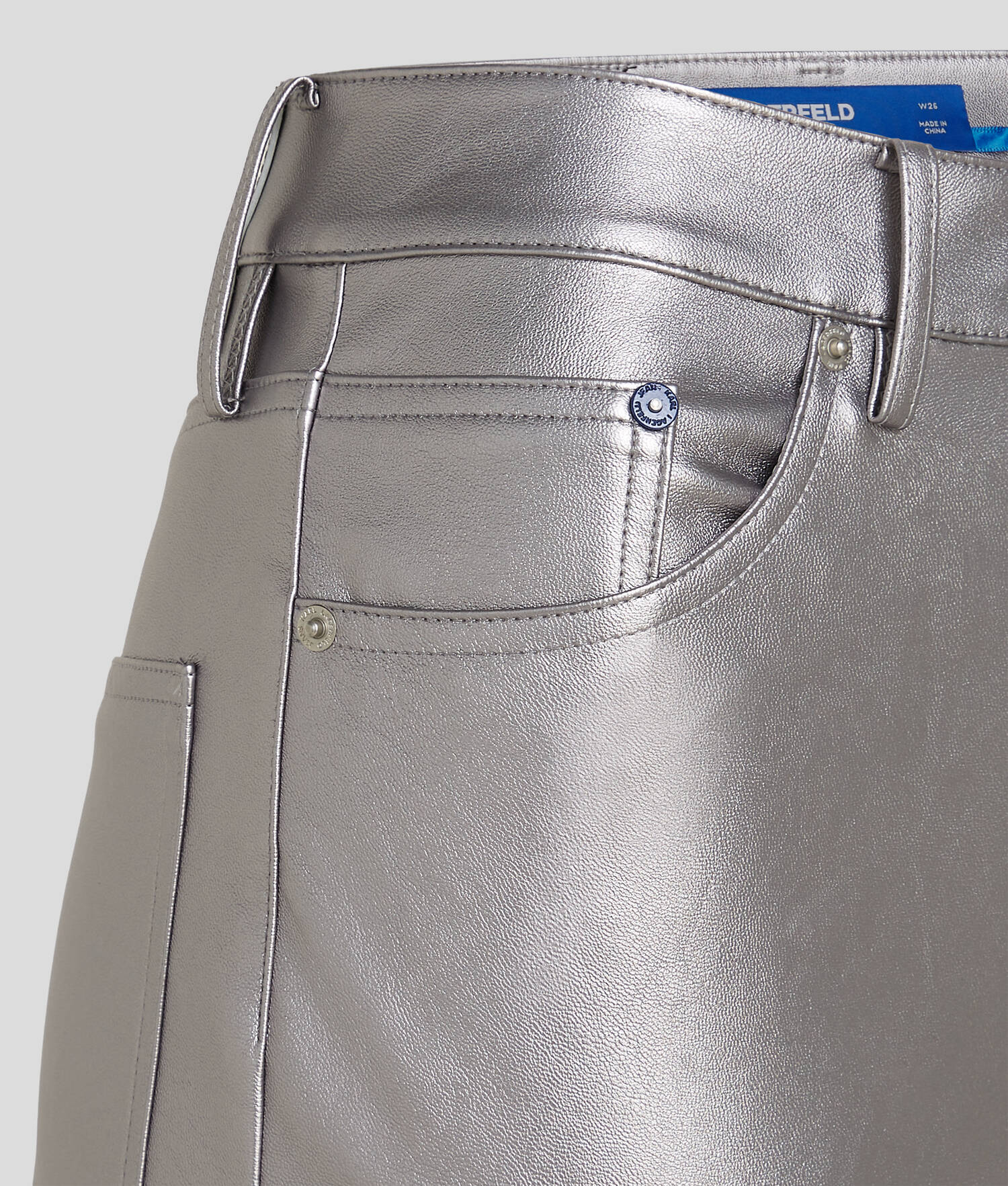 PANTALON EN SIMILI-CUIR EFFET MÉTALLISÉ KLJ