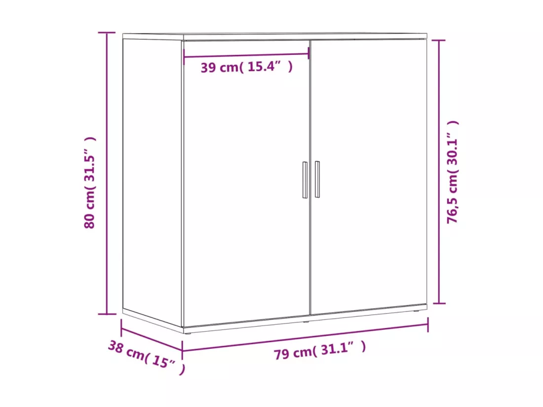 Buffets 2 pcs sonoma gris 79x38x80 cm bois d'ingénierie